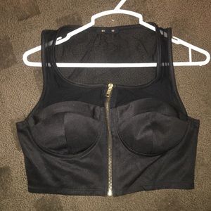 Zip up crop top